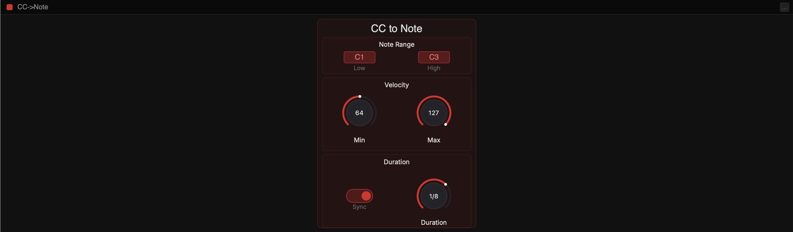 Scheps CC to Note overview